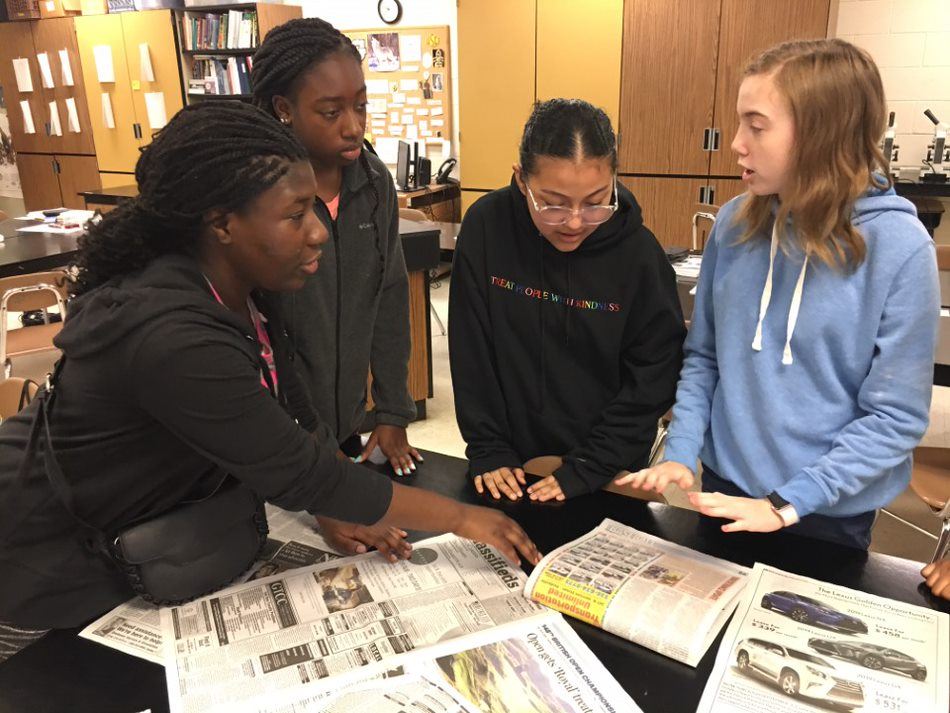HS Students collaborate in class HS Students collaborate in class